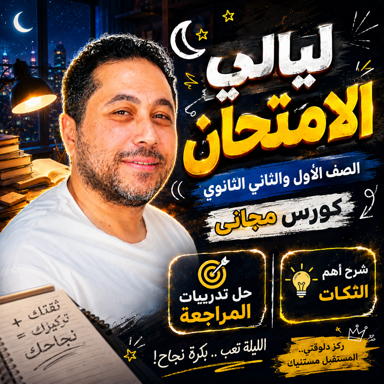 كورس ليالي الامتحان الصف الثاني الثانوي  مع وائل عيسى
